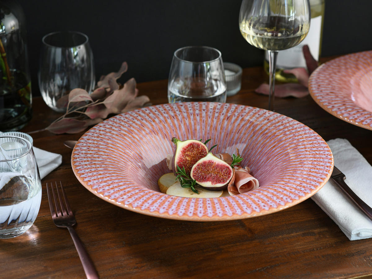 GOURMETTELLER Allegra Magic Peach    - Schwarz/Lachsfarben, Basics, Keramik (30,5/6,5cm) - Creatable