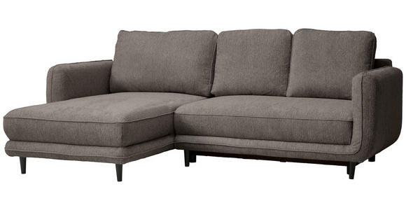 ECKSOFA in Struktur Taupe  - Taupe/Schwarz, KONVENTIONELL, Holz/Textil (170/247cm) - Carryhome