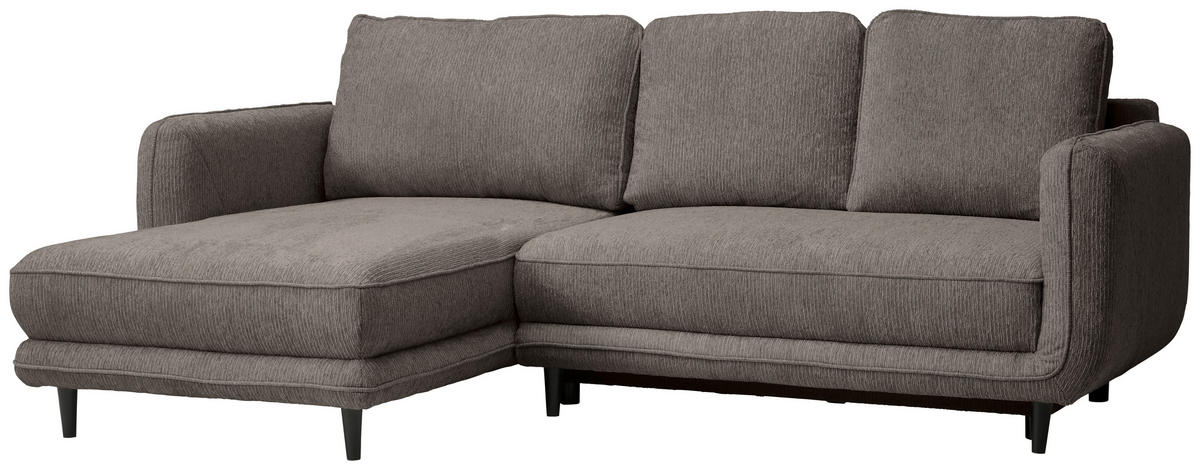 ECKSOFA in Struktur Taupe  - Taupe/Schwarz, Konventionell, Holz/Textil (170/247cm) - Carryhome