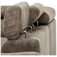ECKSOFA in Lederlook Taupe  230/263 cm  - Taupe/Schwarz, Design, Kunststoff/Textil (230/263cm) - Hom`in