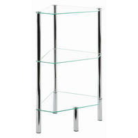 OTVORENA POLICA boja hroma  - boja hroma, Osnovno, staklo/metal (46/77/32cm)