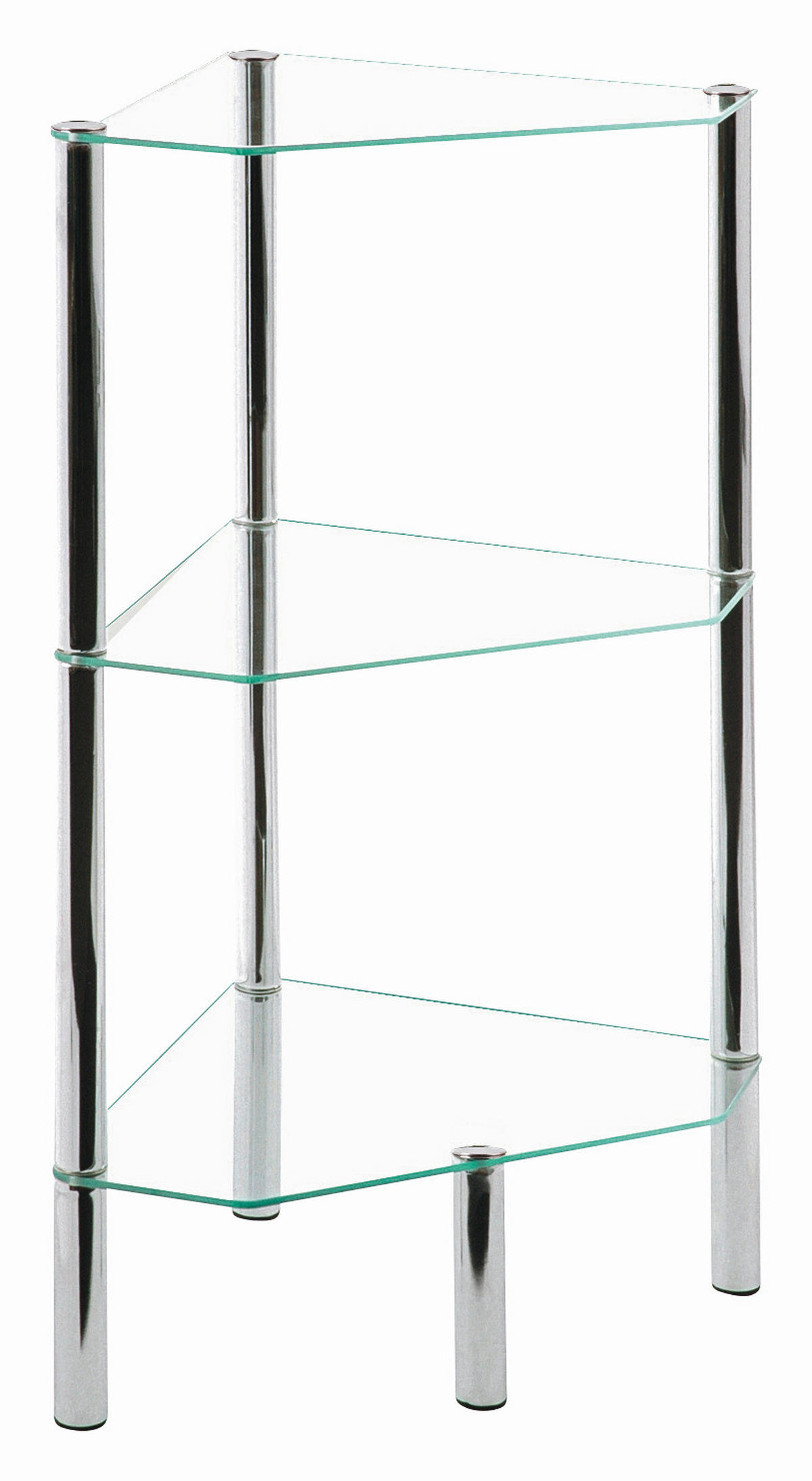 OTVORENA POLICA boja hroma  - boja hroma, Osnovno, staklo/metal (46/77/32cm)