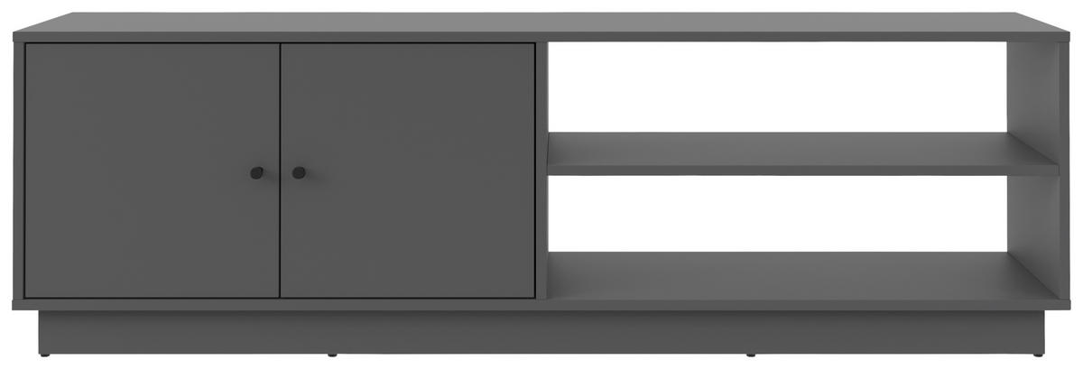 MEDIABÄNK i antracit  - antracit, Basics, trämaterial/plast (161/50/33,5cm) - Boxxx