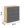 KOMMODE  in 80/81/42 cm  - Chromfarben/Dunkelgrau, Design, Holzwerkstoff/Metall (80/81/42cm) - Carryhome