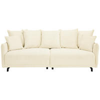 BIGSOFA in Cord Elfenbein  - Elfenbein/Schwarz, Design, Textil/Metall (226/91/103cm) - Carryhome
