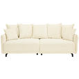 BIGSOFA in Cord Elfenbein - Elfenbein/Schwarz, Design, Textil/Metall (226/91/103cm) - Carryhome
