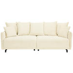 BIGSOFA in Cord Elfenbein  - Elfenbein/Schwarz, Design, Textil/Metall (226/91/103cm) - Carryhome