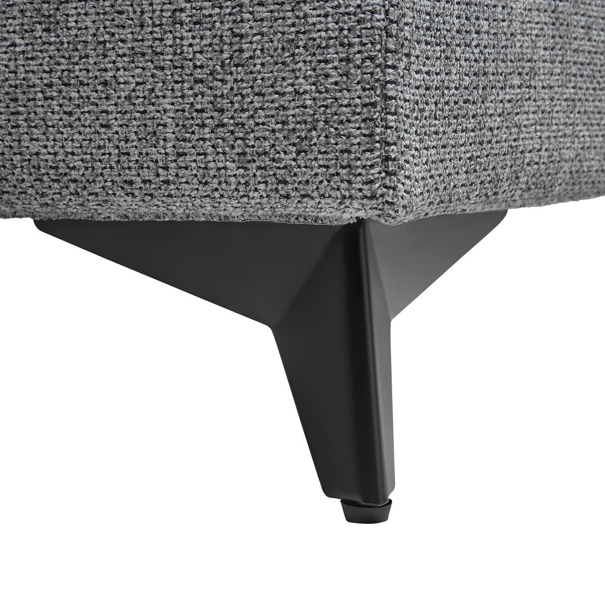 ECKSOFA Webstoff Grau  - Schwarz/Grau, Modern, Textil/Metall (189/87-103/250cm) - MID.YOU
