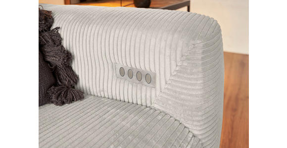 ECKSOFA  in Cord Creme  180/266 cm  - Creme/Schwarz, KONVENTIONELL, Textil/Metall (180/266cm) - Hom`in