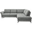 ECKSOFA in Flachgewebe Hellgrau  288/233 cm  - Hellgrau/Schwarz, Natur, Textil/Metall (288/233cm) - Valnatura