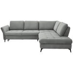 ECKSOFA in Flachgewebe Hellgrau  288/233 cm  - Hellgrau/Schwarz, Natur, Textil/Metall (288/233cm) - Valnatura