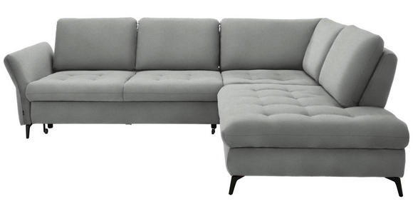 ECKSOFA in Flachgewebe Hellgrau  288/233 cm  - Hellgrau/Schwarz, Natur, Textil/Metall (288/233cm) - Valnatura