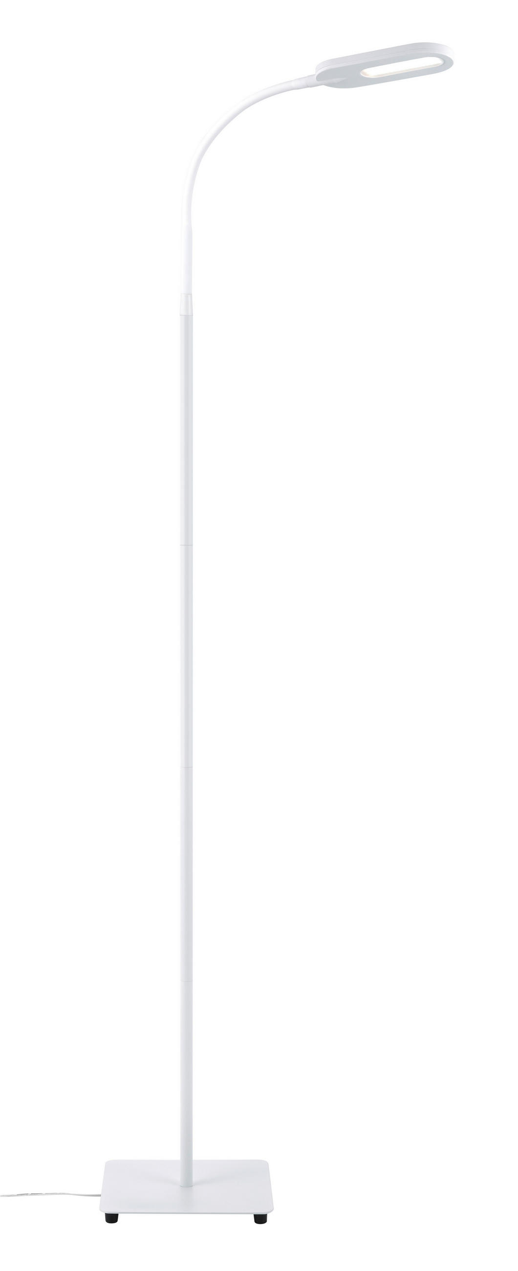 STOJACÍ LED LAMPA, 21/128 cm  - bílá, Basics, kov (21/128cm) - Novel