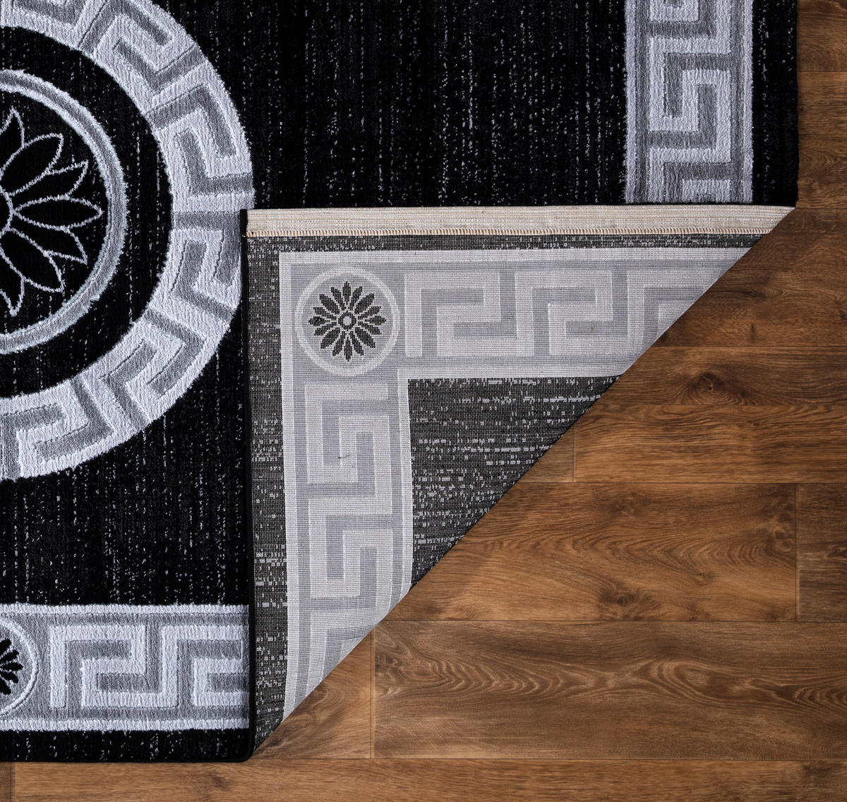 WEBTEPPICH 80/150 cm Eleysa Grau, Schwarz rechteckig  - Schwarz/Grau, Design, Textil (80/150cm) - Novel