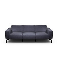 3-SITZER-SOFA Chenille Blau  - Blau/Schwarz, Design, Textil/Metall (250/86/86-94cm) - SENSOO
