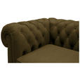 CHESTERFIELD-SOFA Webstoff Khaki  - Wengefarben/Khaki, LIFESTYLE, Holz/Textil (180/76,5/96cm) - Landscape