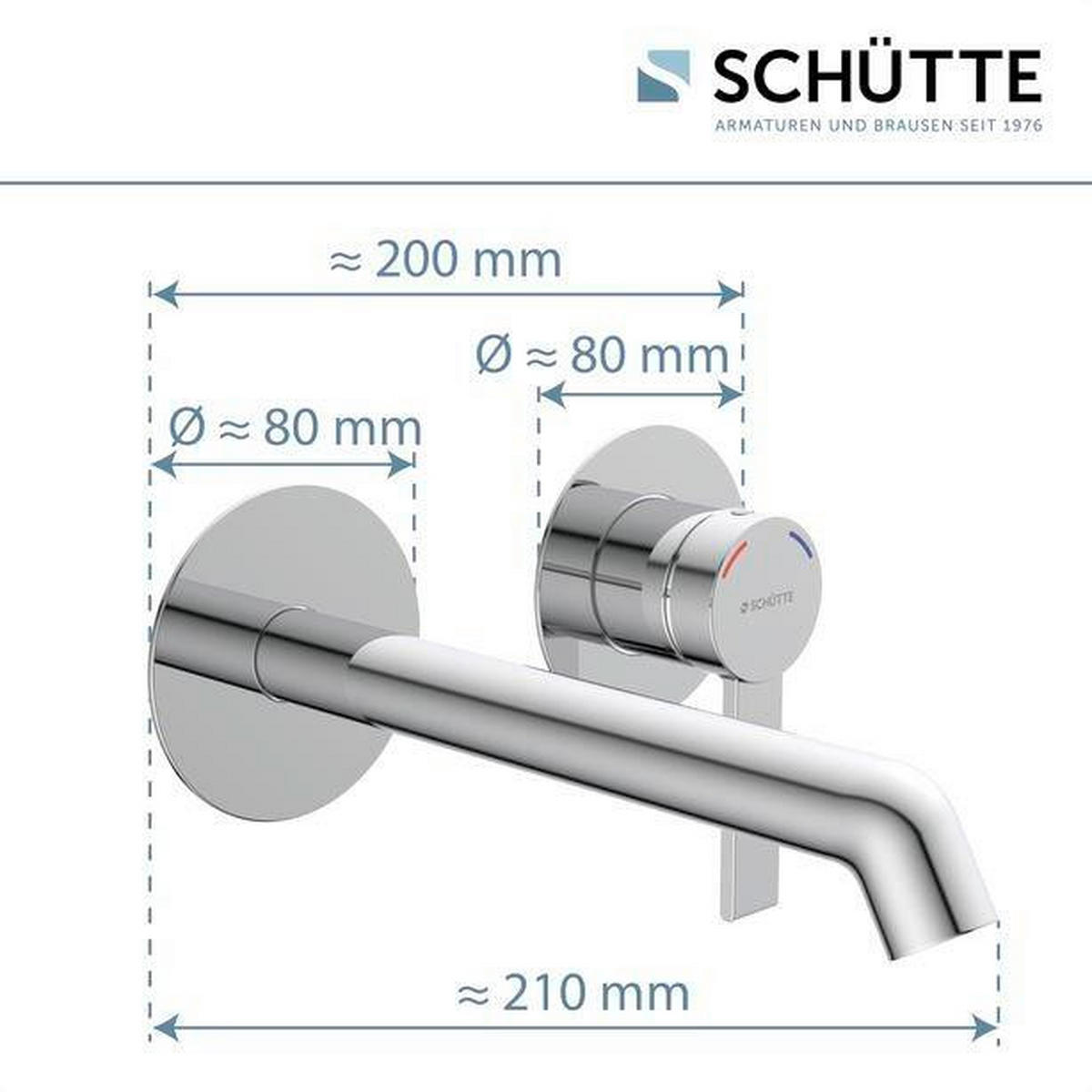 WASCHTISCHARMATUR 20/8/27 cm  - Chromfarben, Basics, Metall (20/8/27cm) - Schütte