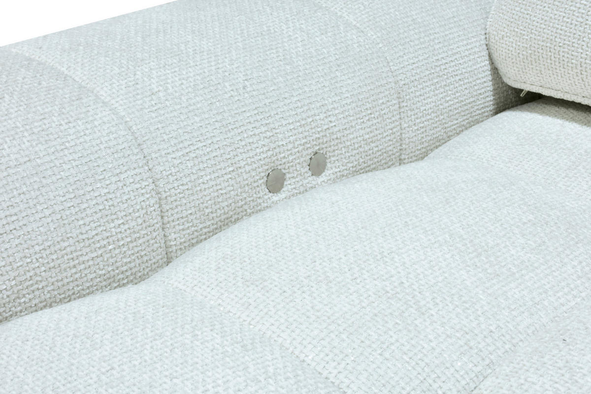 2-SITZER-SOFA Chenille Creme  - Creme/Schwarz, Design, Kunststoff/Textil (230/84/104/111/122cm) - Livetastic