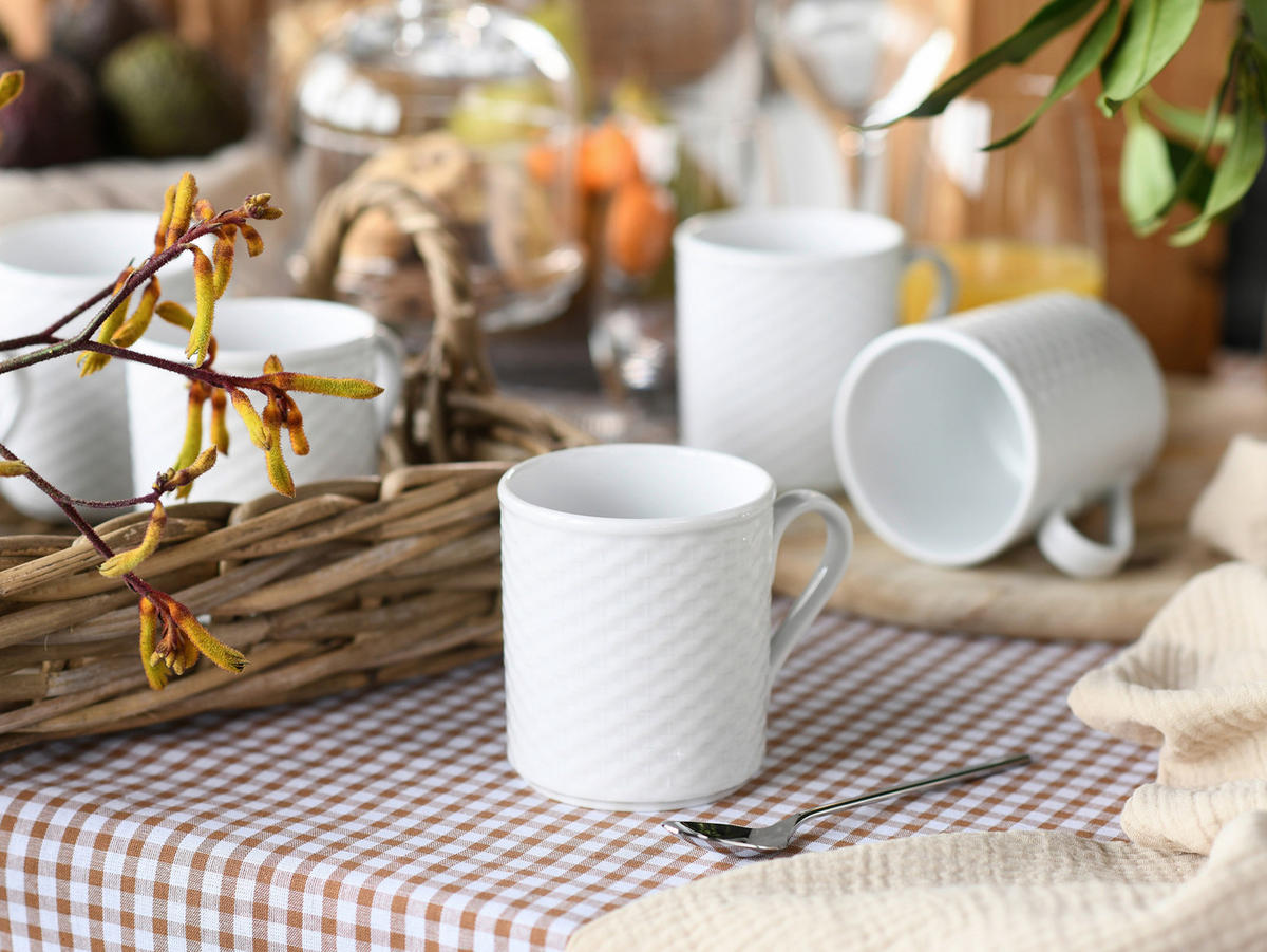 KAFFEEBECHERSET Polo weiss 6-teilig  - Weiss, Basics, Keramik (250ml) - Creatable