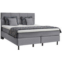 BOXSPRINGBETT 200/200 cm  in Grau  - Schwarz/Grau, Design, Kunststoff/Textil (200/200cm) - Beldomo - Sleep