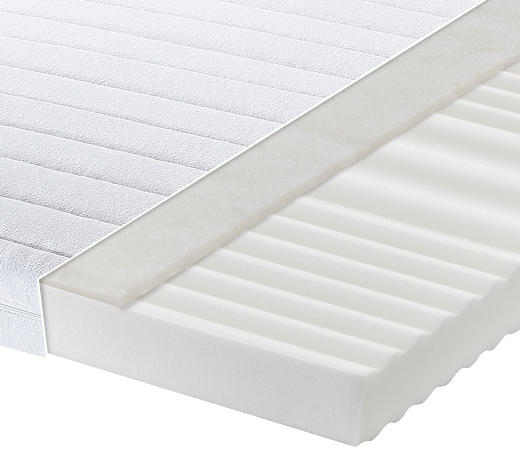 KALTSCHAUMMATRATZE 90/200 cm Höhe ca. 15 cm  - Weiß, Basics, Textil (90/200cm) - Sleeptex