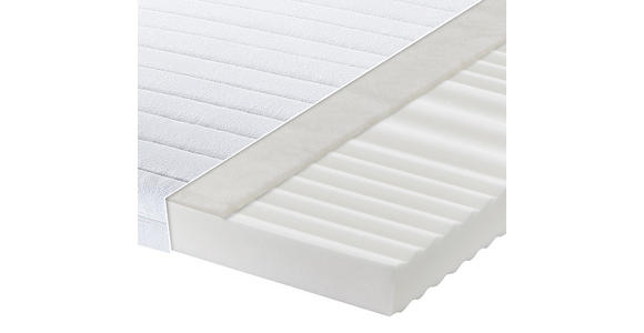 KALTSCHAUMMATRATZE 90/200 cm Höhe ca. 15 cm  - Weiß, Basics, Textil (90/200cm) - Sleeptex