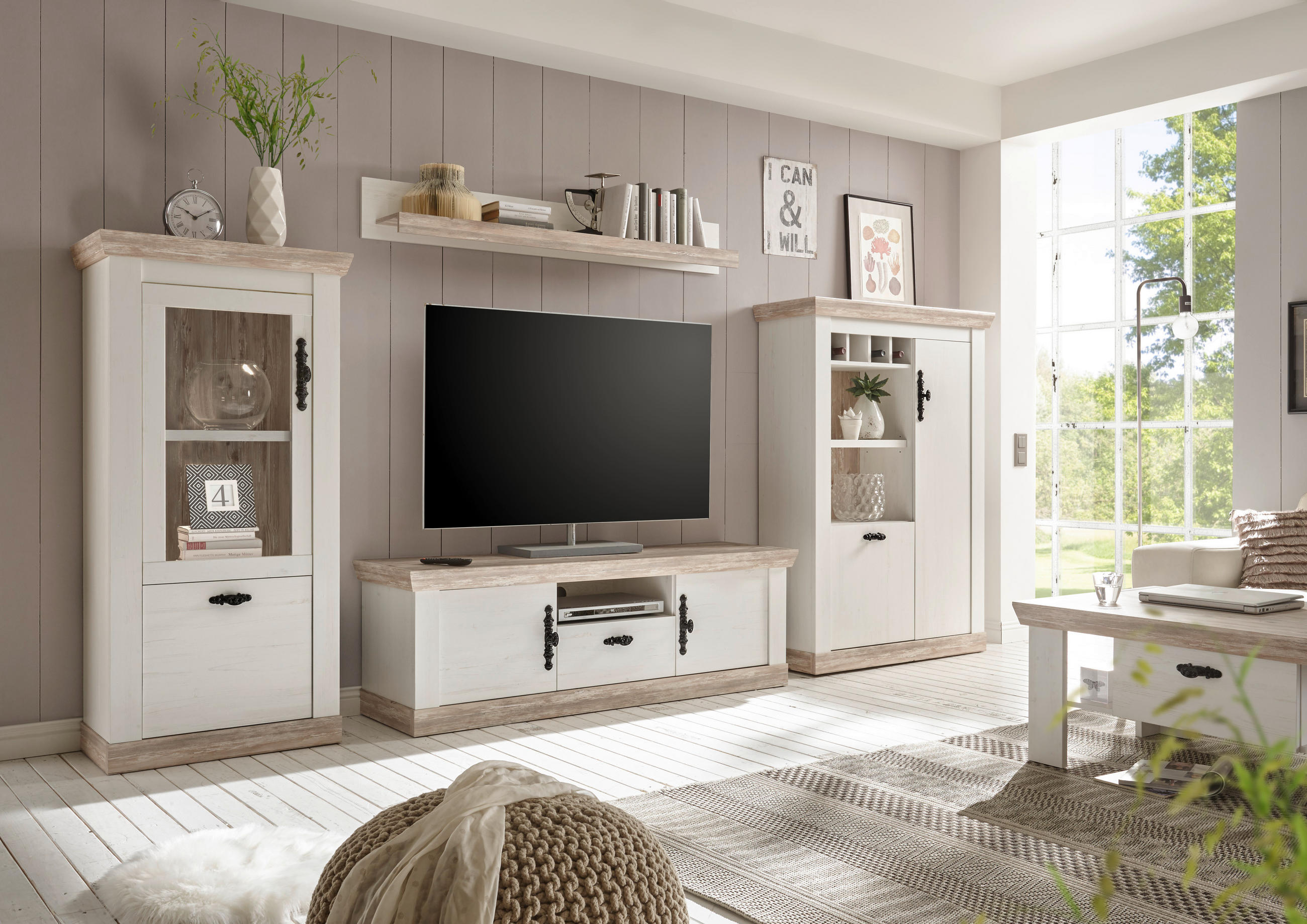 HIGHBOARD  in 105/146/37 cm  - Hellbraun/Schwarz, Design, Holzwerkstoff/Metall (105/146/37cm) - MID.YOU