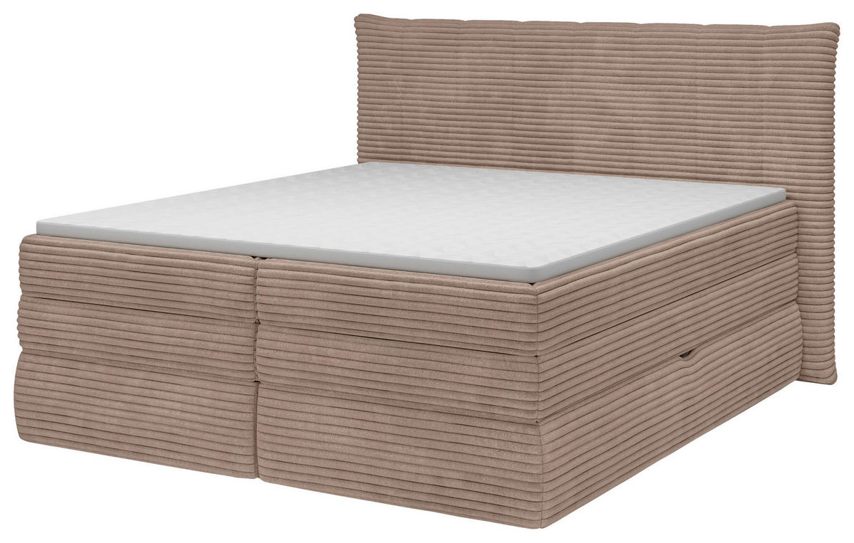 BOXSPRINGBETT 180/200 cm  in Hellbraun  - Hellbraun/Schwarz, Design, Kunststoff/Textil (180/200cm) - Chameo