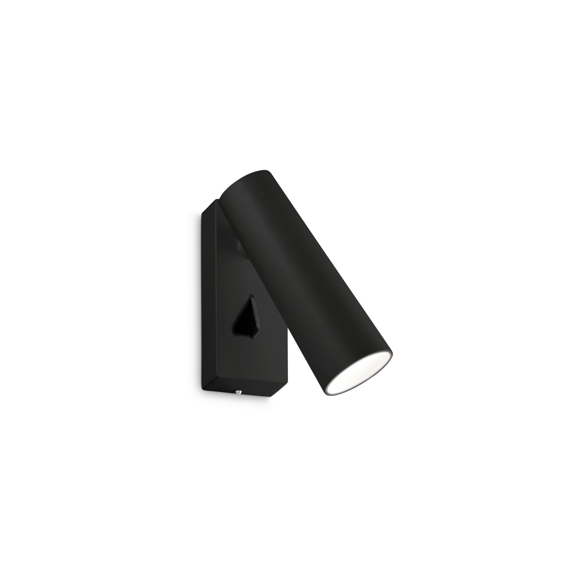 LED-WANDLEUCHTE Pippe Nero 4/10,5/12,5 cm   - Schwarz, Design, Metall (4/10,5/12,5cm) - Ideal Lux