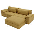 ECKSOFA  in Webstoff Currygelb  306/198 cm  - Currygelb/Schwarz, MODERN, Kunststoff/Textil (306/198cm) - Carryhome