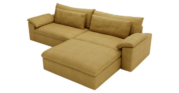 ECKSOFA  in Webstoff Currygelb  306/198 cm  - Currygelb/Schwarz, MODERN, Kunststoff/Textil (306/198cm) - Carryhome