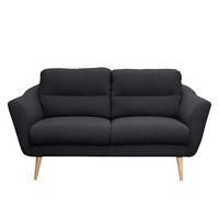 2-SITZER-SOFA TROMSO Webstoff Anthrazit  - Anthrazit/Buchefarben, Design, Holz/Textil (158/87/88cm) - Livetastic