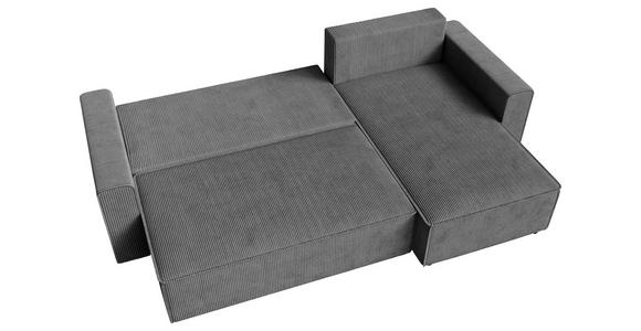 ECKSOFA Dunkelgrau Cord  - Dunkelgrau/Schwarz, KONVENTIONELL, Kunststoff/Textil (241/138cm) - Carryhome