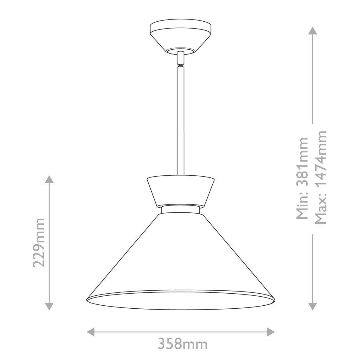 HÄNGELEUCHTE 22,9/35,8 cm  - Goldfarben, KONVENTIONELL, Glas/Metall (22,9/35,8cm) - Elstead Lighting