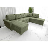 WOHNLANDSCHAFT TERMOLI Mintgrün Cord  - Schwarz/Mintgrün, Design, Kunststoff/Textil (155/297/212cm) - MID.YOU