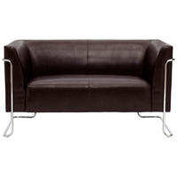 2-SITS SOFFA i textil mörkbrun  - silver/mörkbrun, Modern, metall/textil (130/71/74cm) - MID.YOU