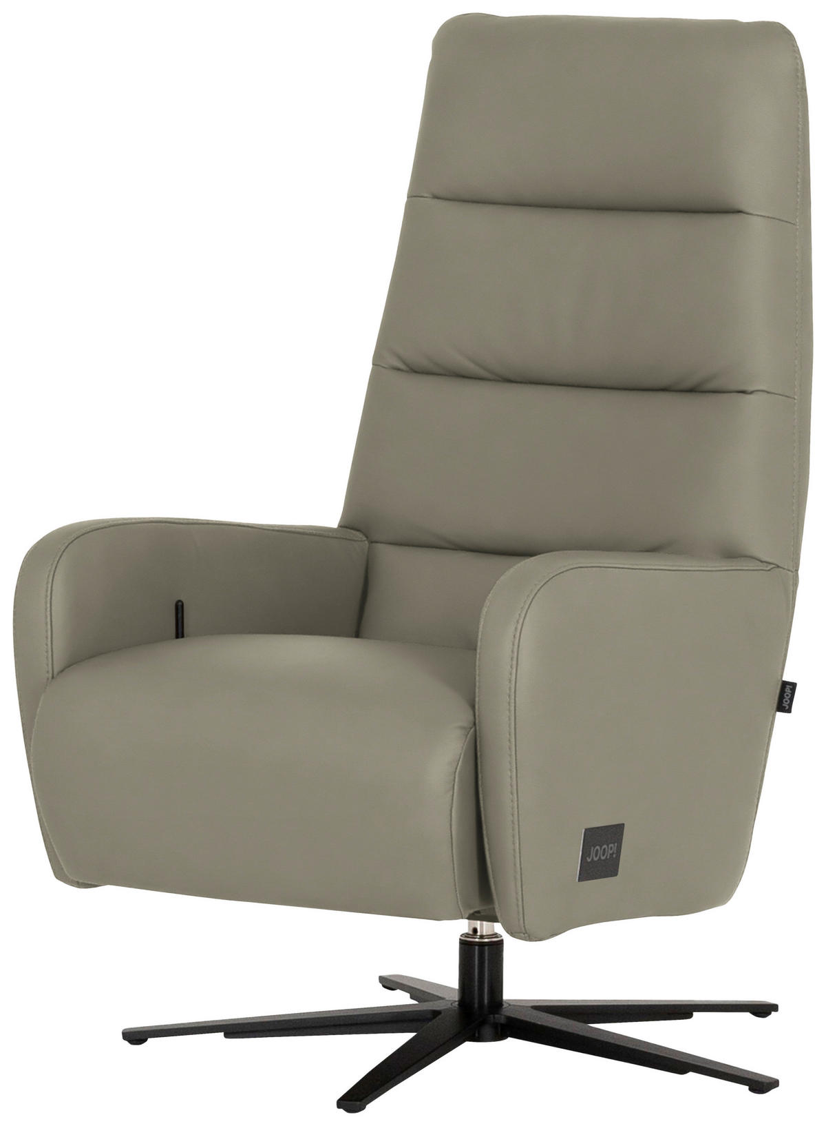 RELAXSESSEL Leder Platinfarben  - Platinfarben/Schwarz, Modern, Leder/Metall (66/110/83cm) - Joop!