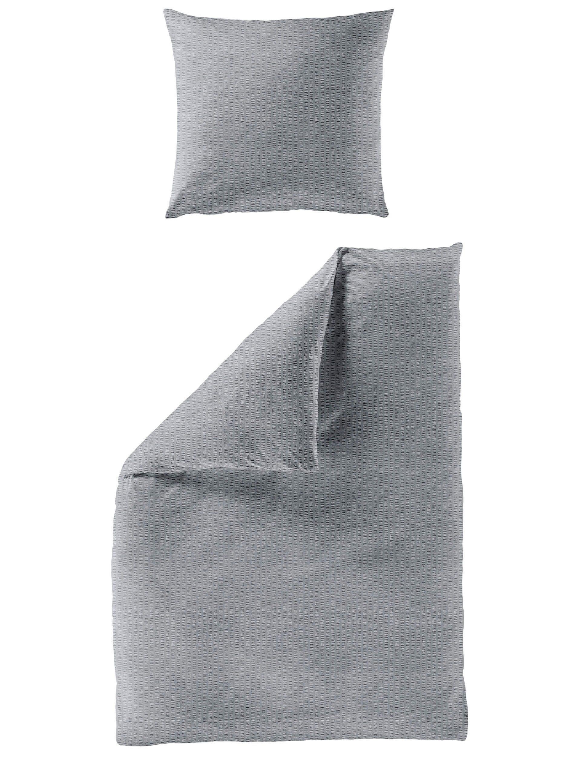 BETTWÄSCHE Seersucker 155/220 cm  - Hellgrau, Basics, Textil (155/220cm) - Bierbaum