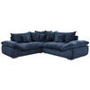 ECKSOFA Dunkelblau Velours  - Chromfarben/Dunkelblau, KONVENTIONELL, Kunststoff/Textil (247/247cm) - Carryhome