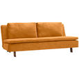 SCHLAFSOFA Flachgewebe Currygelb  - Currygelb/Eichefarben, KONVENTIONELL, Holz/Textil (205/85/98cm) - Carryhome