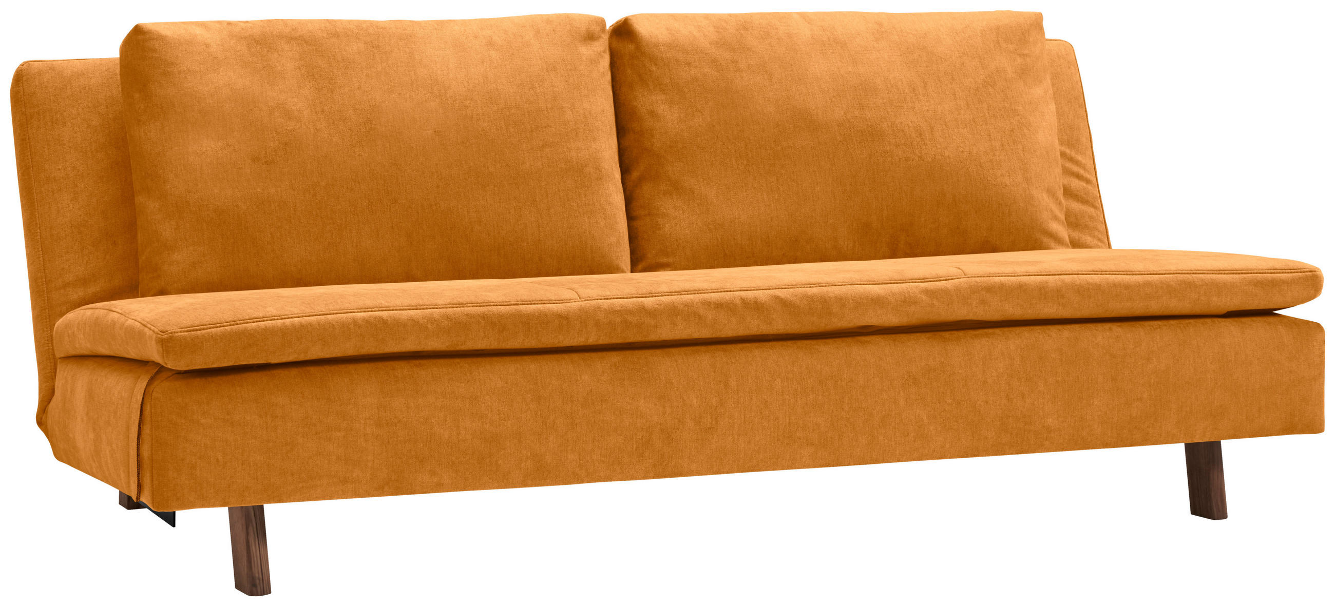 SCHLAFSOFA Flachgewebe Currygelb  - Currygelb/Eichefarben, KONVENTIONELL, Holz/Textil (205/85/98cm) - Carryhome