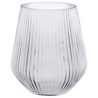 VÁZA, sklo, 16 cm - sivomodrá, Basics, sklo (14,5/14,5/16cm)