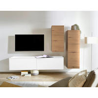 WOHNWAND 3-teilig  in Weiß, Eichefarben  234/174/37 cm  - Eichefarben/Weiß, Design, Holzwerkstoff (234/174/37cm) - Celina Home