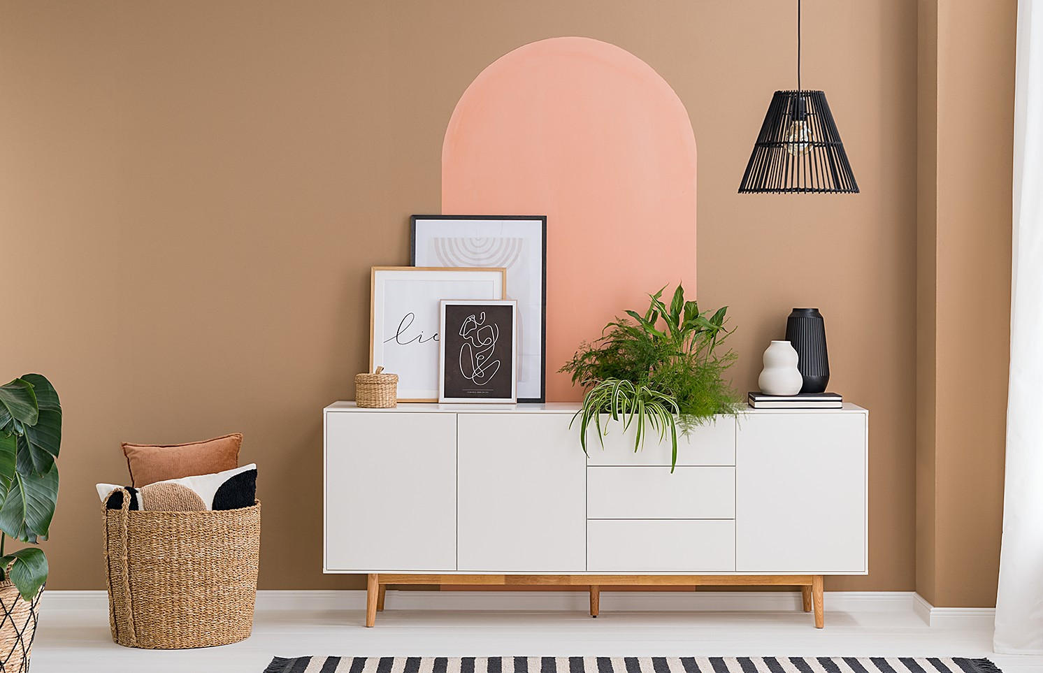 SIDEBOARD 200/80/45 cm  in Weiss, Eichefarben  - Weiss/Eichefarben, Design, Holz/Holzwerkstoff (200/80/45cm) - home24