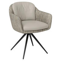 ARMLEHNSTUHL  in Stahl Flachgewebe Kombination Echtleder/Stoff pigmentiert  - Taupe/Schwarz, Design, Leder/Textil (63/83/65cm) - Joop!