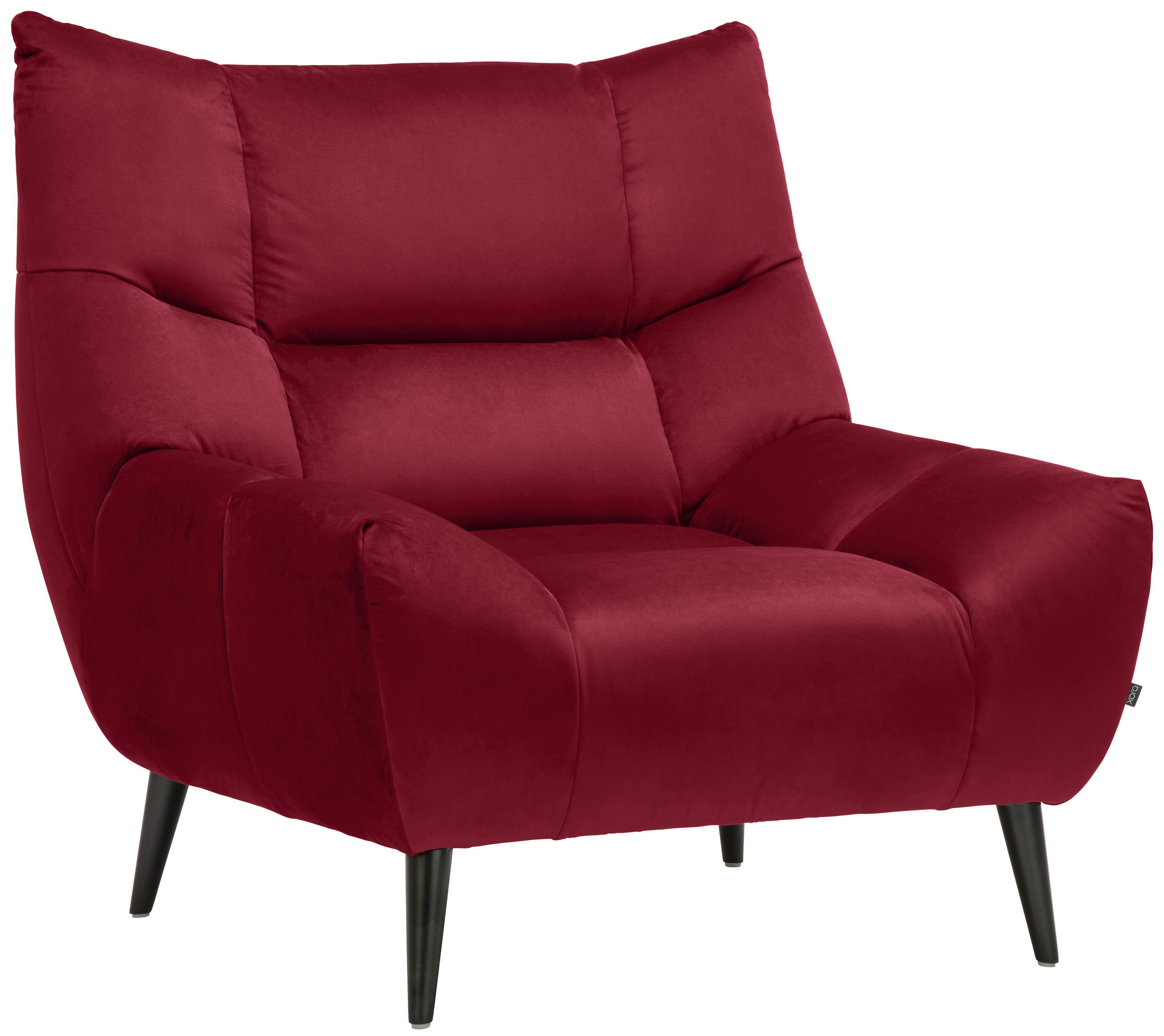 SESSEL Mikrofaser Rot    - Rot/Schwarz, Design, Textil/Metall (100/104/99cm) - Xora