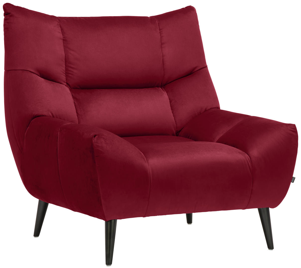 SESSEL in Mikrofaser Rot  - Rot/Schwarz, Design, Textil/Metall (100/104/99cm) - Xora