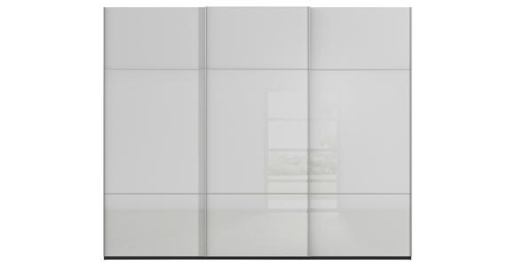 SCHWEBETÜRENSCHRANK  in Grau, Schwarz  - Alufarben/Schwarz, KONVENTIONELL, Glas/Holzwerkstoff (242/223/68cm) - Novel