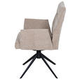 ARMLEHNSTUHL  in Eisen Chenille  - Taupe/Schwarz, Design, Textil/Metall (58/91/58,5cm) - Valnatura