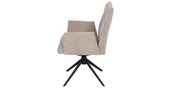 ARMLEHNSTUHL in Eisen Chenille - Taupe/Schwarz, Design, Textil/Metall (58/91/58,5cm) - Valnatura